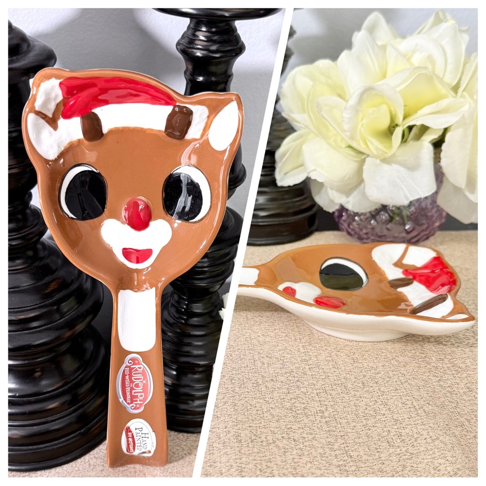 NWT RUDOLPH THE RED-NOSED REINDEER Ceramic Spoon Rest